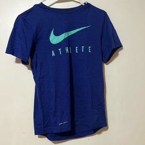 Like New- NIKE Boys Heather Blue “Athlete” Tee Shirt, Size Large